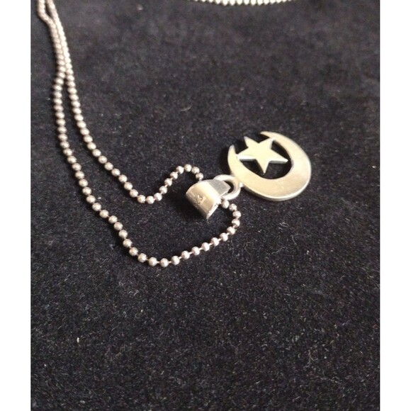 Religious God Allah Star With Moon Islamic Muslim Jewelry Sterling Silver Stamp - Picture 3 of 4